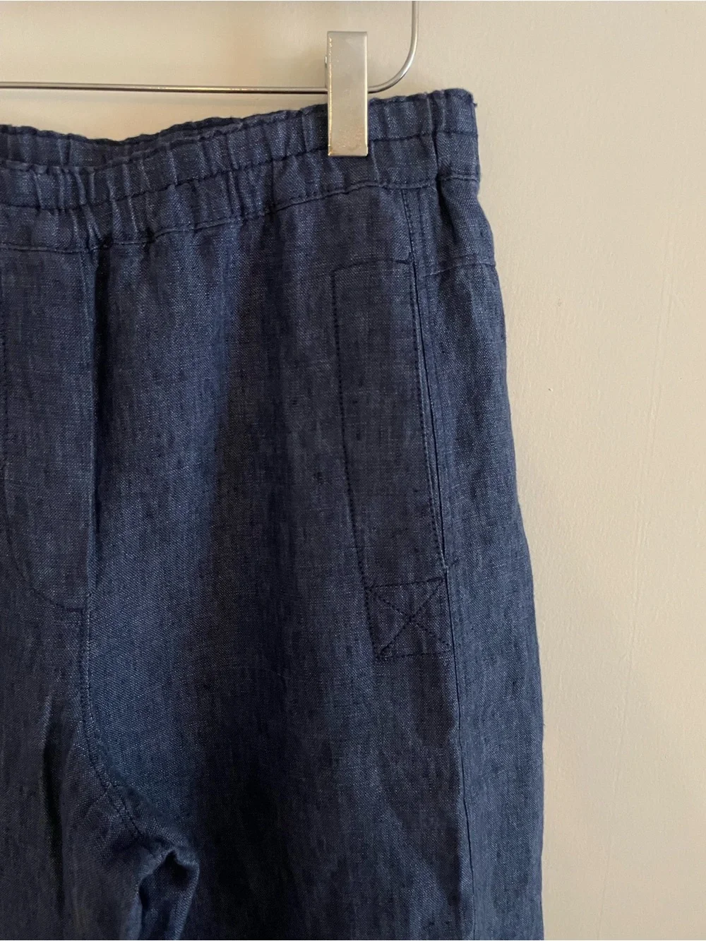Banana Republic mid rise relaxed painter pants NWOT linen blue Small barrel leg